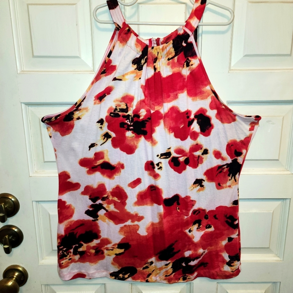 ANN TAYLOR tank top XL white and pink Made in India